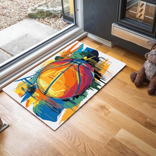 MLSOWM Fußmatte Graffiti-Stil, Sauberlaufmatte Basketball, Rutschfester Türmatte Innen 60 x 120 cm, Waschbar Fussmatte, pflegeleicht robust Fußabtreter für Haustür, Eingang - Gelb MLSOWM Fußmatte Graffiti-Stil, Sauberlaufmatte Basketball, Rutschfester Türmatte Innen 60 x 120 cm, Waschbar Fussmatte, pflegeleicht robust Fußabtreter für Haustür, Eingang - Gelb von MLSOWM
