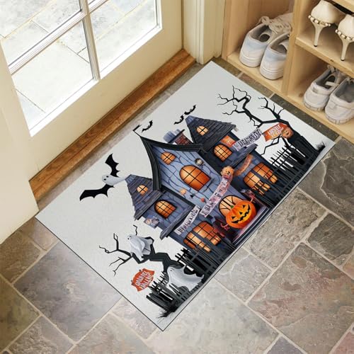MLSOWM Fußmatte Gruseliges Spukhaus 60 x 90 cm Innen und Außen, Waschbar Fussmatt Geist Rutschfester Schmutzfänger Teppich für Eingang Haustür Patio Flur Garten, Grau MLSOWM Fußmatte Gruseliges Spukhaus 60 x 90 cm Innen und Außen, Waschbar Fussmatt Geist Rutschfester Schmutzfänger Teppich für Eingang Haustür Patio Flur Garten, Grau von MLSOWM