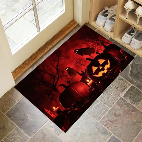 MLSOWM Fußmatte Halloween 60 x 120 cm Innen und Außen, Waschbar Fussmatt Gruselige Bäume und Friedhöfe Rutschfester Schmutzfänger Teppich für Eingang Haustür Patio Flur Garten, Dunkelrot MLSOWM Fußmatte Halloween 60 x 120 cm Innen und Außen, Waschbar Fussmatt Gruselige Bäume und Friedhöfe Rutschfester Schmutzfänger Teppich für Eingang Haustür Patio Flur Garten, Dunkelrot von MLSOWM