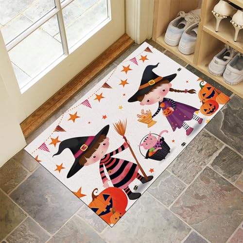 MLSOWM Fußmatte Halloween Für Kinder 90 x 150 cm Innen und Außen, Waschbar Fussmatt Ammer Und Hexe Rutschfester Schmutzfänger Teppich für Eingang Haustür Patio Flur Garten, Weiß MLSOWM Fußmatte Halloween Für Kinder 90 x 150 cm Innen und Außen, Waschbar Fussmatt Ammer Und Hexe Rutschfester Schmutzfänger Teppich für Eingang Haustür Patio Flur Garten, Weiß von MLSOWM