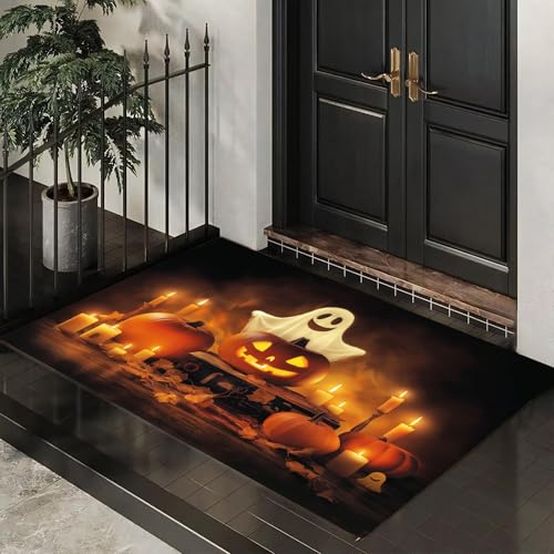MLSOWM Fußmatte Halloween-Nacht 40 x 60 cm Innen und Außen, Waschbar Fussmatt Fantasy-Kürbisbeet Rutschfester Schmutzfänger Teppich für Eingang Haustür Patio Flur Garten, Orange MLSOWM Fußmatte Halloween-Nacht 40 x 60 cm Innen und Außen, Waschbar Fussmatt Fantasy-Kürbisbeet Rutschfester Schmutzfänger Teppich für Eingang Haustür Patio Flur Garten, Orange von MLSOWM