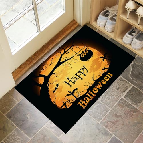 MLSOWM Fußmatte Halloween-Nachthimmel 60 x 90 cm Innen und Außen, Waschbar Fussmatt Eule Und Kürbis Rutschfester Schmutzfänger Teppich für Eingang Haustür Patio Flur Garten, Gelb MLSOWM Fußmatte Halloween-Nachthimmel 60 x 90 cm Innen und Außen, Waschbar Fussmatt Eule Und Kürbis Rutschfester Schmutzfänger Teppich für Eingang Haustür Patio Flur Garten, Gelb von MLSOWM