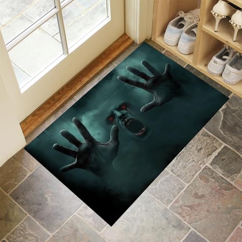 MLSOWM Fußmatte Halloween-Party 50 x 80 cm Innen und Außen, Waschbar Fussmatt Horror und Spuk Rutschfester Schmutzfänger Teppich für Eingang Haustür Patio Flur Garten, Grün MLSOWM Fußmatte Halloween-Party 50 x 80 cm Innen und Außen, Waschbar Fussmatt Horror und Spuk Rutschfester Schmutzfänger Teppich für Eingang Haustür Patio Flur Garten, Grün von MLSOWM