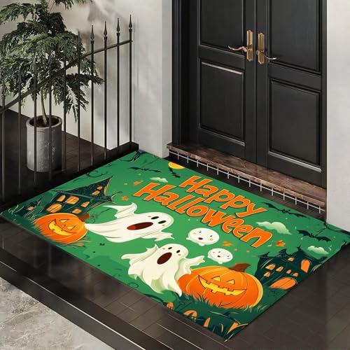 MLSOWM Fußmatte Halloween-Party 80 x 120 cm Innen und Außen, Waschbar Fussmatt Spukhaus Rutschfester Schmutzfänger Teppich für Eingang Haustür Patio Flur Garten, Grün MLSOWM Fußmatte Halloween-Party 80 x 120 cm Innen und Außen, Waschbar Fussmatt Spukhaus Rutschfester Schmutzfänger Teppich für Eingang Haustür Patio Flur Garten, Grün von MLSOWM
