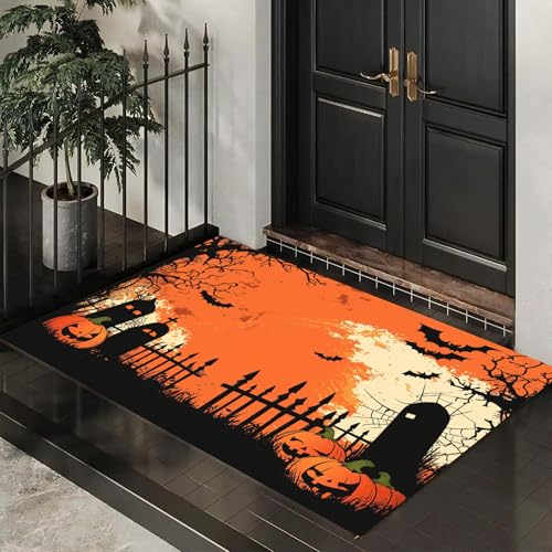 MLSOWM Fußmatte Halloween-Sonnenuntergang 60 x 120 cm Innen und Außen, Waschbar Fussmatt Schläger Rutschfester Schmutzfänger Teppich für Eingang Haustür Patio Flur Garten, Orange MLSOWM Fußmatte Halloween-Sonnenuntergang 60 x 120 cm Innen und Außen, Waschbar Fussmatt Schläger Rutschfester Schmutzfänger Teppich für Eingang Haustür Patio Flur Garten, Orange von MLSOWM