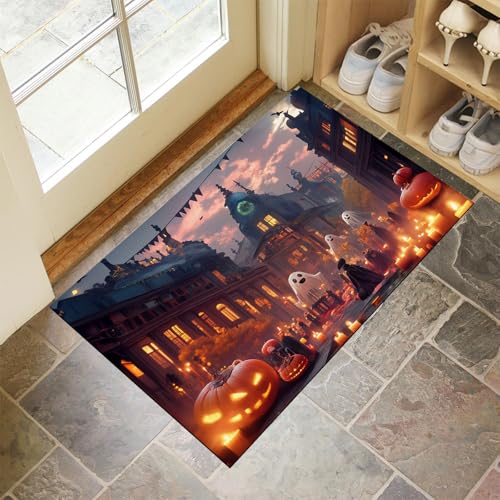 MLSOWM Fußmatte Halloween-Straße 60 x 90 cm Innen und Außen, Waschbar Fussmatt Kürbisse Und Kerzen Rutschfester Schmutzfänger Teppich für Eingang Haustür Patio Flur Garten, Rosa MLSOWM Fußmatte Halloween-Straße 60 x 90 cm Innen und Außen, Waschbar Fussmatt Kürbisse Und Kerzen Rutschfester Schmutzfänger Teppich für Eingang Haustür Patio Flur Garten, Rosa von MLSOWM