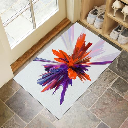 MLSOWM Fussmatte Innen 40 x 60 cm, Abstrakte Blumen rutschfest Fußmatte Abstrakte Farbexplosion Waschbar Schmutzfangmatte Dünn Türmatte Saugstarke Eingangsteppich für Innenbereich - Dunkelviolett MLSOWM Fussmatte Innen 40 x 60 cm, Abstrakte Blumen rutschfest Fußmatte Abstrakte Farbexplosion Waschbar Schmutzfangmatte Dünn Türmatte Saugstarke Eingangsteppich für Innenbereich - Dunkelviolett von MLSOWM