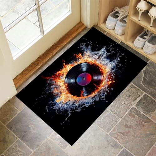 MLSOWM Fussmatte Innen 50 x 80 cm, Schallplatten rutschfest Fußmatte Feuerelementar Waschbar Schmutzfangmatte Dünn Türmatte Saugstarke Eingangsteppich für Innenbereich - Orange MLSOWM Fussmatte Innen 50 x 80 cm, Schallplatten rutschfest Fußmatte Feuerelementar Waschbar Schmutzfangmatte Dünn Türmatte Saugstarke Eingangsteppich für Innenbereich - Orange von MLSOWM