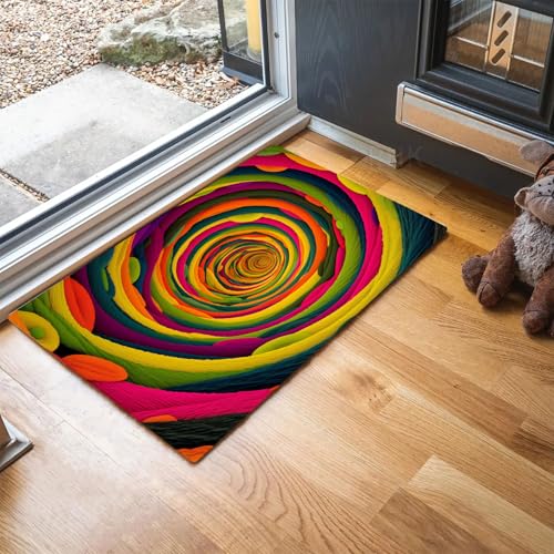 MLSOWM Fussmatte Innen 50 x 80 cm, Spiralmuster rutschfest Fußmatte Abstrakter Stil Waschbar Schmutzfangmatte Dünn Türmatte Saugstarke Eingangsteppich Eingangsmatte für Innenbereich - Gelb MLSOWM Fussmatte Innen 50 x 80 cm, Spiralmuster rutschfest Fußmatte Abstrakter Stil Waschbar Schmutzfangmatte Dünn Türmatte Saugstarke Eingangsteppich Eingangsmatte für Innenbereich - Gelb von MLSOWM