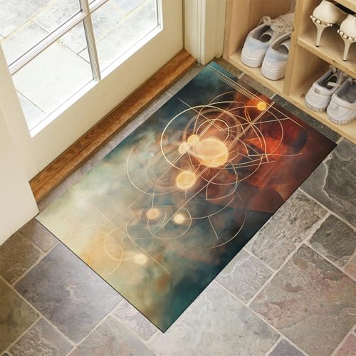MLSOWM Fussmatte Innen 60 x 120 cm, Kreise Und Linien rutschfest Fußmatte Abstraktes Universum Waschbar Schmutzfangmatte Dünn Türmatte Saugstarke Eingangsteppich für Innenbereich - Grau MLSOWM Fussmatte Innen 60 x 120 cm, Kreise Und Linien rutschfest Fußmatte Abstraktes Universum Waschbar Schmutzfangmatte Dünn Türmatte Saugstarke Eingangsteppich für Innenbereich - Grau von MLSOWM