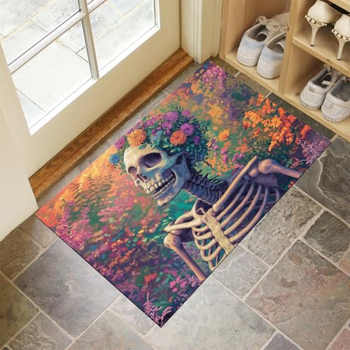 MLSOWM Fußmatte Innen 60 x 120 cm, Schmutzfangmatte Üppiger Garten rutschfest Fußmatte Waschbar Saugstarke Blumenschädel Eingangsteppich Dünne Türmatte für Flur Küche Haustür - Rosa MLSOWM Fußmatte Innen 60 x 120 cm, Schmutzfangmatte Üppiger Garten rutschfest Fußmatte Waschbar Saugstarke Blumenschädel Eingangsteppich Dünne Türmatte für Flur Küche Haustür - Rosa von MLSOWM
