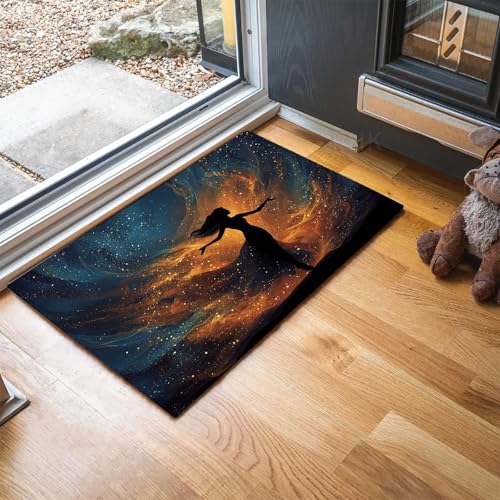MLSOWM Fussmatte Innen 90 x 150 cm, Weibliche Figur rutschfest Fußmatte Kosmischer Nebel Waschbar Schmutzfangmatte Dünn Türmatte Saugstarke Eingangsteppich für Innenbereich - Blau MLSOWM Fussmatte Innen 90 x 150 cm, Weibliche Figur rutschfest Fußmatte Kosmischer Nebel Waschbar Schmutzfangmatte Dünn Türmatte Saugstarke Eingangsteppich für Innenbereich - Blau von MLSOWM