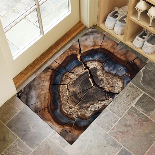 MLSOWM Fußmatte Innen & Außen 40x60 cm Wachstumsringe Von Baumstümpfen Waschbare Fußabtreter Uralter Baumstumpf Schmutzfangmatte Rutschfester Fussabtreter Dünne Fußmatte für Flur, Eingang, Tür, Braun MLSOWM Fußmatte Innen & Außen 40x60 cm Wachstumsringe Von Baumstümpfen Waschbare Fußabtreter Uralter Baumstumpf Schmutzfangmatte Rutschfester Fussabtreter Dünne Fußmatte für Flur, Eingang, Tür, Braun von MLSOWM