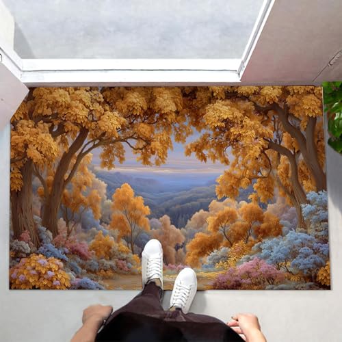 MLSOWM Fußmatte Innen & Außen 60x120 cm Herbstwald Waschbare Fußabtreter Fantasie-Naturlandschaft Schmutzfangmatte Rutschfester Fussabtreter Dünne Fußmatte für Flur, Eingang, Tür, Goldgelb MLSOWM Fußmatte Innen & Außen 60x120 cm Herbstwald Waschbare Fußabtreter Fantasie-Naturlandschaft Schmutzfangmatte Rutschfester Fussabtreter Dünne Fußmatte für Flur, Eingang, Tür, Goldgelb von MLSOWM