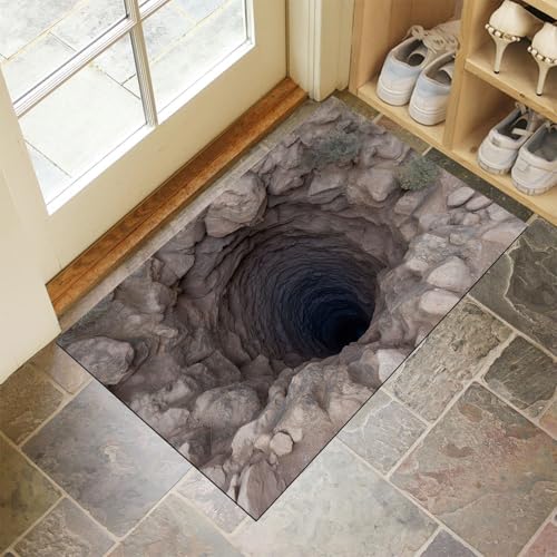 MLSOWM Fußmatte Innen & Außen 60x90 cm Tiefer Steinbrunnen Waschbare Fußabtreter Optische Täuschungen Schmutzfangmatte Rutschfester Fussabtreter Dünne Fußmatte für Flur, Eingang, Tür, Braun MLSOWM Fußmatte Innen & Außen 60x90 cm Tiefer Steinbrunnen Waschbare Fußabtreter Optische Täuschungen Schmutzfangmatte Rutschfester Fussabtreter Dünne Fußmatte für Flur, Eingang, Tür, Braun von MLSOWM