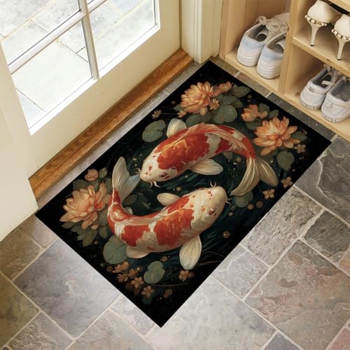 MLSOWM Fußmatte Innen & Außen 90x150 cm Getigerte Katze Waschbare Fußabtreter Wildblumen Schmutzfangmatte Rutschfester Fussabtreter Dünne Fußmatte für Flur, Eingang, Tür, Orange Farbe MLSOWM Fußmatte Innen & Außen 90x150 cm Getigerte Katze Waschbare Fußabtreter Wildblumen Schmutzfangmatte Rutschfester Fussabtreter Dünne Fußmatte für Flur, Eingang, Tür, Orange Farbe von MLSOWM
