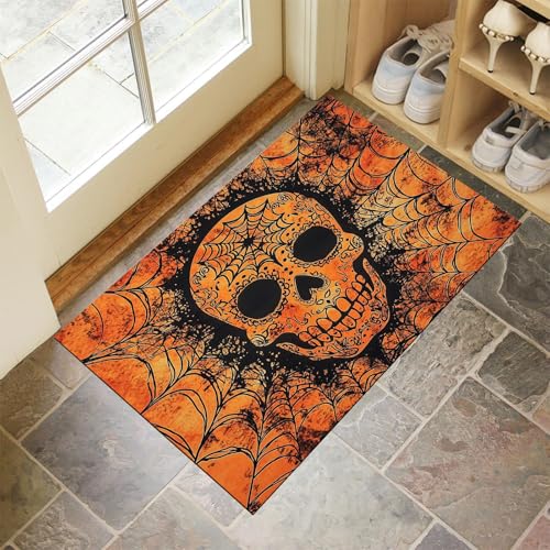 MLSOWM Fußmatte Mandala-Spinnennetz 50 x 80 cm Innen und Außen, Waschbar Fussmatt Zuckerschädel Rutschfester Schmutzfänger Teppich für Eingang Haustür Patio Flur Garten, Orange MLSOWM Fußmatte Mandala-Spinnennetz 50 x 80 cm Innen und Außen, Waschbar Fussmatt Zuckerschädel Rutschfester Schmutzfänger Teppich für Eingang Haustür Patio Flur Garten, Orange von MLSOWM