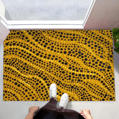 MLSOWM Fußmatte Punkte Und Linien 40x60 cm Innen und Außen Waschbar Fussmatt Abstrakte Wellen Rutschfester Teppich Schmutzfangmatte für Eingang, Haustür, Patio, Flur, Kurkuma MLSOWM Fußmatte Punkte Und Linien 40x60 cm Innen und Außen Waschbar Fussmatt Abstrakte Wellen Rutschfester Teppich Schmutzfangmatte für Eingang, Haustür, Patio, Flur, Kurkuma von MLSOWM
