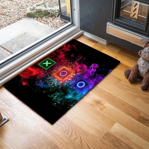 MLSOWM Fußmatte Roter Rauch, Sauberlaufmatte Alphabetsymbole, Rutschfester Türmatte Innen 50 x 80 cm, Waschbar Fussmatte, pflegeleicht robust Fußabtreter für Haustür, Eingang - Rot MLSOWM Fußmatte Roter Rauch, Sauberlaufmatte Alphabetsymbole, Rutschfester Türmatte Innen 50 x 80 cm, Waschbar Fussmatte, pflegeleicht robust Fußabtreter für Haustür, Eingang - Rot von MLSOWM