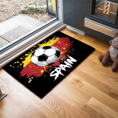 MLSOWM Fußmatte Spanische Flagge 60 x 120 cm Innen und Außen Waschbar Fussmatte Fußball-Logo Wasserdicht Türmatte Rutschfester Schmutzfänger Teppich für Eingang, Haustür, Patio, Flur - Rot MLSOWM Fußmatte Spanische Flagge 60 x 120 cm Innen und Außen Waschbar Fussmatte Fußball-Logo Wasserdicht Türmatte Rutschfester Schmutzfänger Teppich für Eingang, Haustür, Patio, Flur - Rot von MLSOWM