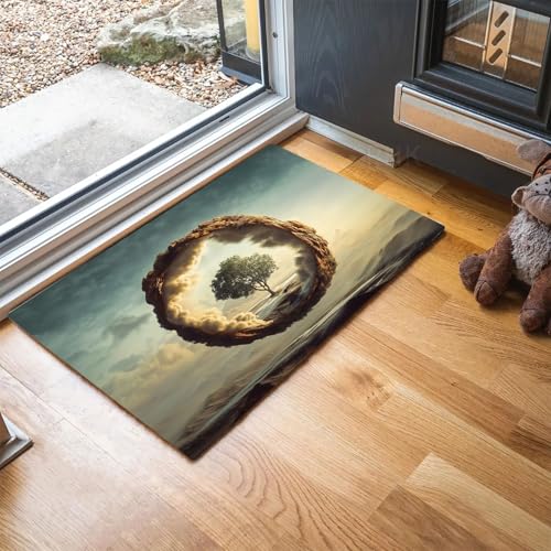 MLSOWM Fußmatte Surrealismus 60 x 90 cm Innen und Außen Waschbar Fussmatte Rundportal Wasserdicht Türmatte Rutschfester Schmutzfänger Teppich für Eingang, Haustür, Patio, Flur - Grau-Blau MLSOWM Fußmatte Surrealismus 60 x 90 cm Innen und Außen Waschbar Fussmatte Rundportal Wasserdicht Türmatte Rutschfester Schmutzfänger Teppich für Eingang, Haustür, Patio, Flur - Grau-Blau von MLSOWM