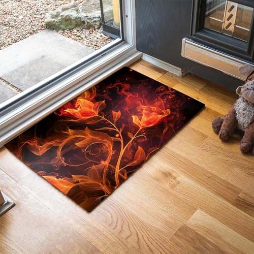 MLSOWM Fußmatten Abstrakte Kunst für Innen und Außen, Waschbar Fussmatte Rauchblumen, Rutschfester Schmutzfänger Teppich für Eingangsbereich & Außenbereich, 60 x 120 cm, Rot MLSOWM Fußmatten Abstrakte Kunst für Innen und Außen, Waschbar Fussmatte Rauchblumen, Rutschfester Schmutzfänger Teppich für Eingangsbereich & Außenbereich, 60 x 120 cm, Rot von MLSOWM
