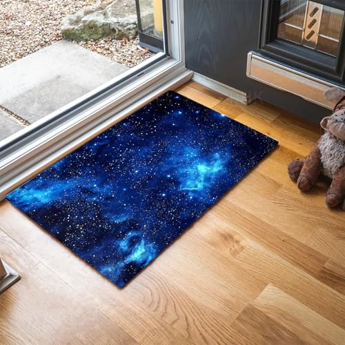 MLSOWM Fußmatten Blauer Nebel für Innen und Außen, Waschbar Fussmatte Sternenhimmel, Rutschfester Schmutzfänger Teppich für Eingangsbereich & Außenbereich, 40 x 60 cm, Dunkelblau MLSOWM Fußmatten Blauer Nebel für Innen und Außen, Waschbar Fussmatte Sternenhimmel, Rutschfester Schmutzfänger Teppich für Eingangsbereich & Außenbereich, 40 x 60 cm, Dunkelblau von MLSOWM