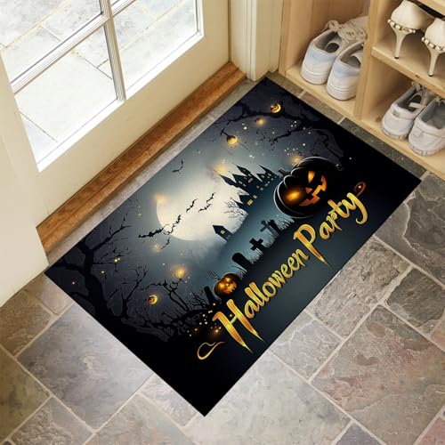 MLSOWM Fußmatten Halloween-Party für Innen und Außen, Waschbar Fussmatte Düsterer Wald, Rutschfester Schmutzfänger Teppich für Eingangsbereich & Außenbereich, 60 x 120 cm, Dunkelgrau MLSOWM Fußmatten Halloween-Party für Innen und Außen, Waschbar Fussmatte Düsterer Wald, Rutschfester Schmutzfänger Teppich für Eingangsbereich & Außenbereich, 60 x 120 cm, Dunkelgrau von MLSOWM