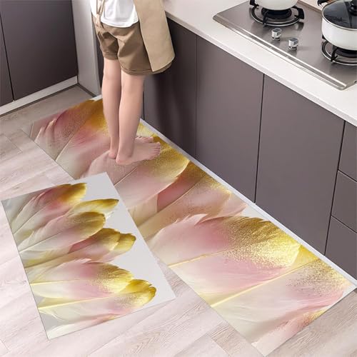 MLSOWM Küchenläufer Goldglitter-Textur – Küchenteppich mit Feder Teppichläufer rutschfest Pflegeleicht Teppich Läufer für Küche, Flur, Eingangsbereich, Esszimmer 40x60cm+40x120cm Rosa MLSOWM Küchenläufer Goldglitter-Textur – Küchenteppich mit Feder Teppichläufer rutschfest Pflegeleicht Teppich Läufer für Küche, Flur, Eingangsbereich, Esszimmer 40x60cm+40x120cm Rosa von MLSOWM
