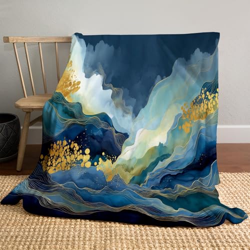 MLSOWM Kuscheldecke Abstrakte Meereswellen Fleecedecke Flanell Aquarellillustration Wohndecken Blau Flauschig Überwurf Tagesdecke Sofadecke Blanket für Bett Sofa Schlafzimmer Büro, 230x270cm MLSOWM Kuscheldecke Abstrakte Meereswellen Fleecedecke Flanell Aquarellillustration Wohndecken Blau Flauschig Überwurf Tagesdecke Sofadecke Blanket für Bett Sofa Schlafzimmer Büro, 230x270cm von MLSOWM