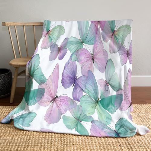 MLSOWM Kuscheldecke Aquarell Schmetterling Flanell Fleecedecke Farbiger Schmetterling Sofadecke Mintgrün Weich Hautfreundlich Pflegeleicht für Wohnzimmer oder Schlafzimmer 220x240cm MLSOWM Kuscheldecke Aquarell Schmetterling Flanell Fleecedecke Farbiger Schmetterling Sofadecke Mintgrün Weich Hautfreundlich Pflegeleicht für Wohnzimmer oder Schlafzimmer 220x240cm von MLSOWM