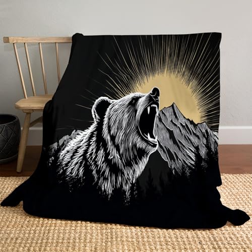 MLSOWM Kuscheldecke Brüllender Grizzly Flanell Fleecedecke Linien Der Berge Sofadecke Dunkelgrau Weich Hautfreundlich Pflegeleicht für Wohnzimmer oder Schlafzimmer 130x150cm MLSOWM Kuscheldecke Brüllender Grizzly Flanell Fleecedecke Linien Der Berge Sofadecke Dunkelgrau Weich Hautfreundlich Pflegeleicht für Wohnzimmer oder Schlafzimmer 130x150cm von MLSOWM