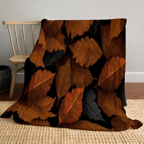 MLSOWM Kuscheldecke Linienblätter Fleecedecke Flanell Herbstlaub Wohndecken Gelblich Braun Flauschig Überwurf Tagesdecke Sofadecke Blanket für Bett Sofa Schlafzimmer Büro, 150x200cm MLSOWM Kuscheldecke Linienblätter Fleecedecke Flanell Herbstlaub Wohndecken Gelblich Braun Flauschig Überwurf Tagesdecke Sofadecke Blanket für Bett Sofa Schlafzimmer Büro, 150x200cm von MLSOWM
