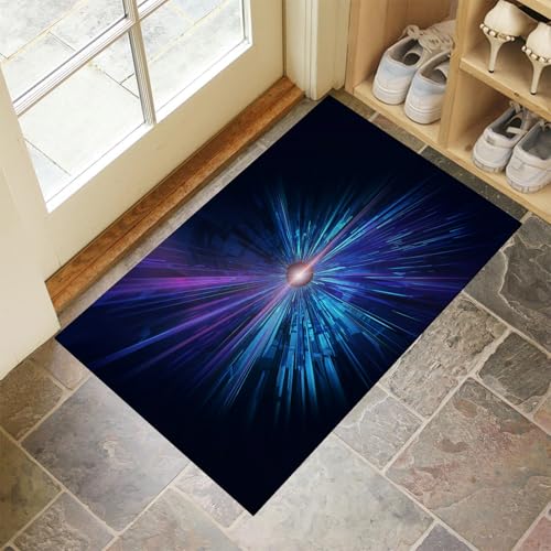 MLSOWM Laserstrahl Fußmatte Innen 50 x 80 cm Schmutzfangmatte Innen rutschfest Futurismus Fußmatte Waschbar Saugstarke Eingangsteppich Dünne Türmatte für Eingang, Haustür - Blau-Lila MLSOWM Laserstrahl Fußmatte Innen 50 x 80 cm Schmutzfangmatte Innen rutschfest Futurismus Fußmatte Waschbar Saugstarke Eingangsteppich Dünne Türmatte für Eingang, Haustür - Blau-Lila von MLSOWM