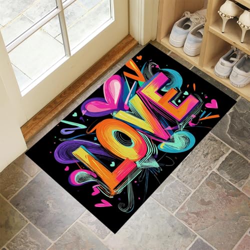 MLSOWM Liebesbriefe Fußmatte Innen 90 x 150 cm Schmutzfangmatte Innen rutschfest Valentinstag-Elemente Fußmatte Waschbar Saugstarke Eingangsteppich Dünne Türmatte für Eingang, Haustür - Mehrfarbig MLSOWM Liebesbriefe Fußmatte Innen 90 x 150 cm Schmutzfangmatte Innen rutschfest Valentinstag-Elemente Fußmatte Waschbar Saugstarke Eingangsteppich Dünne Türmatte für Eingang, Haustür - Mehrfarbig von MLSOWM