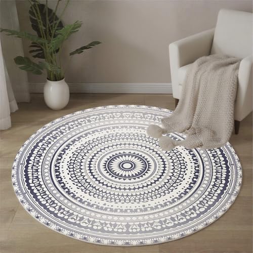 MLSOWM Mehrschichtige Blumen Teppich Rund, 60 cm Kurzflor Waschbar Rutschfester Mandala Teppiche Wohnzimmerteppich Flauschig Weich Runder Teppich für Schlafzimmer, Wohnzimmer, Grau MLSOWM Mehrschichtige Blumen Teppich Rund, 60 cm Kurzflor Waschbar Rutschfester Mandala Teppiche Wohnzimmerteppich Flauschig Weich Runder Teppich für Schlafzimmer, Wohnzimmer, Grau von MLSOWM