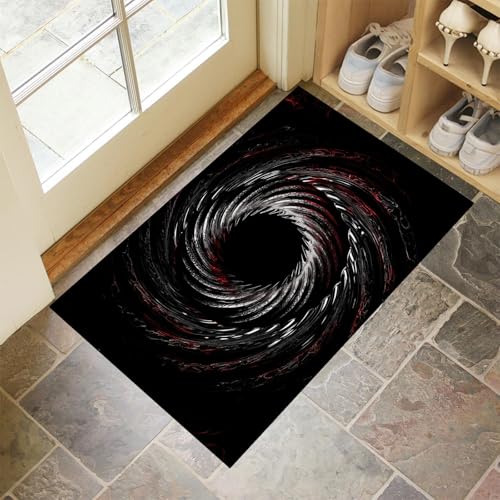 MLSOWM Mysteriöser Wirbel Fußmatte Innen 40 x 60 cm Schmutzfangmatte Innen rutschfest Linienrotation Fußmatte Waschbar Saugstarke Eingangsteppich Dünne Türmatte für Eingang, Haustür - Schwarz MLSOWM Mysteriöser Wirbel Fußmatte Innen 40 x 60 cm Schmutzfangmatte Innen rutschfest Linienrotation Fußmatte Waschbar Saugstarke Eingangsteppich Dünne Türmatte für Eingang, Haustür - Schwarz von MLSOWM