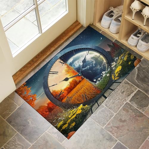 MLSOWM Schmutzfangmatte 40 x 60 cm, Frühling Und Herbst Fussmatte Innen rutschfeste & Waschbar Frühling Und Herbst Fußmatte Sauberlaufmatte für Haustür, Flur und Eingangsbereich - Blau MLSOWM Schmutzfangmatte 40 x 60 cm, Frühling Und Herbst Fussmatte Innen rutschfeste & Waschbar Frühling Und Herbst Fußmatte Sauberlaufmatte für Haustür, Flur und Eingangsbereich - Blau von MLSOWM