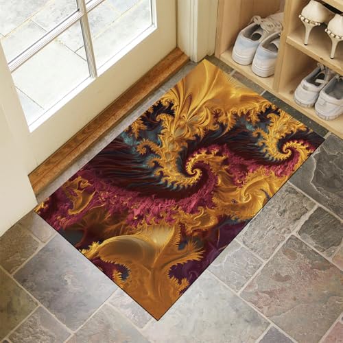 MLSOWM Schmutzfangmatte 40 x 60 cm, Rotierende Linien Fussmatte Innen rutschfeste & Waschbar Abstrakte Textur Fußmatte Sauberlaufmatte für Haustür, Flur und Eingangsbereich - Senfgelb MLSOWM Schmutzfangmatte 40 x 60 cm, Rotierende Linien Fussmatte Innen rutschfeste & Waschbar Abstrakte Textur Fußmatte Sauberlaufmatte für Haustür, Flur und Eingangsbereich - Senfgelb von MLSOWM