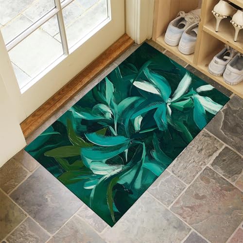 MLSOWM Schmutzfangmatte 60 x 90 cm, Pflanzenölgemälde Fussmatte Innen rutschfeste & Waschbar Abstrakte Pinselstriche Fußmatte Sauberlaufmatte für Haustür, Flur und Eingangsbereich - Türkis MLSOWM Schmutzfangmatte 60 x 90 cm, Pflanzenölgemälde Fussmatte Innen rutschfeste & Waschbar Abstrakte Pinselstriche Fußmatte Sauberlaufmatte für Haustür, Flur und Eingangsbereich - Türkis von MLSOWM