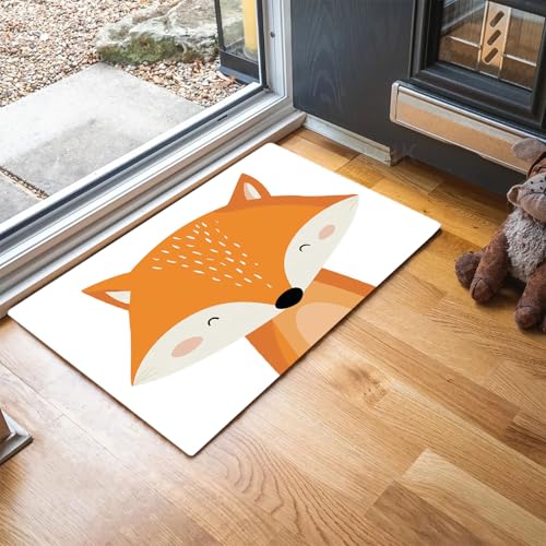 MLSOWM Schmutzfangmatte 80 x 120 cm, Oranges Fuchsgesicht Fussmatte Innen rutschfeste & Waschbar Babyzimmer Dekoration Fußmatte Sauberlaufmatte für Haustür, Flur und Eingangsbereich - Weiß MLSOWM Schmutzfangmatte 80 x 120 cm, Oranges Fuchsgesicht Fussmatte Innen rutschfeste & Waschbar Babyzimmer Dekoration Fußmatte Sauberlaufmatte für Haustür, Flur und Eingangsbereich - Weiß von MLSOWM