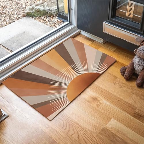MLSOWM Schmutzfangmatte Retro-Sonnenstrahlen Fußmatte Innen 40 x 60 cm, Rutschfester Waschbarer Teppich Bohème-Stil Niedriges Profil Fußmatten für Eingang, Haustür, Patio, Flur, Garten - Braun MLSOWM Schmutzfangmatte Retro-Sonnenstrahlen Fußmatte Innen 40 x 60 cm, Rutschfester Waschbarer Teppich Bohème-Stil Niedriges Profil Fußmatten für Eingang, Haustür, Patio, Flur, Garten - Braun von MLSOWM