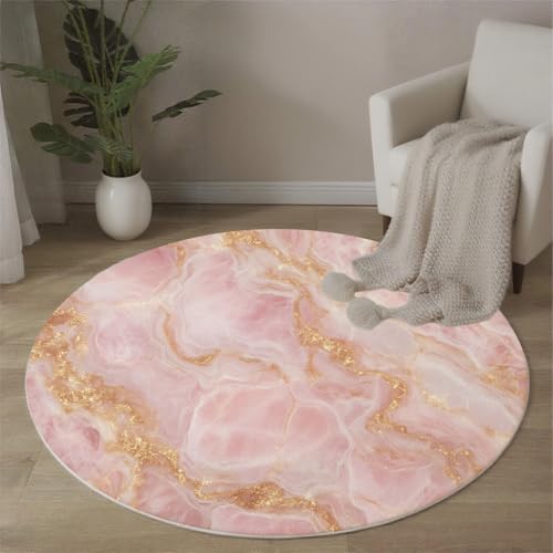 MLSOWM Steinoberfläche Teppich Rund 200 cm rutschfest Teppiche Marmorstruktur Waschbar Rund Teppiche Kurzflor Runder Teppich for Wohnzimmer Schlafzimmer Studie Heimbüro, Rosa MLSOWM Steinoberfläche Teppich Rund 200 cm rutschfest Teppiche Marmorstruktur Waschbar Rund Teppiche Kurzflor Runder Teppich for Wohnzimmer Schlafzimmer Studie Heimbüro, Rosa von MLSOWM