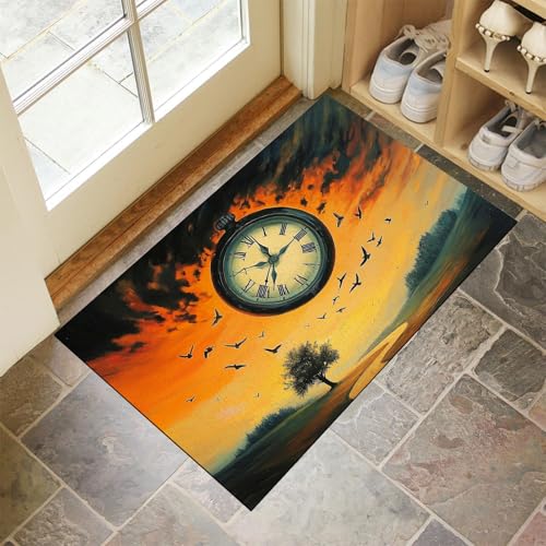 MLSOWM Uhr Fußmatte Innen 40 x 60 cm Schmutzfangmatte Innen rutschfest Abstraktes Landschaftsölgemälde Fußmatte Waschbar Saugstarke Eingangsteppich Dünne Türmatte für Eingang, Haustür - Orange MLSOWM Uhr Fußmatte Innen 40 x 60 cm Schmutzfangmatte Innen rutschfest Abstraktes Landschaftsölgemälde Fußmatte Waschbar Saugstarke Eingangsteppich Dünne Türmatte für Eingang, Haustür - Orange von MLSOWM