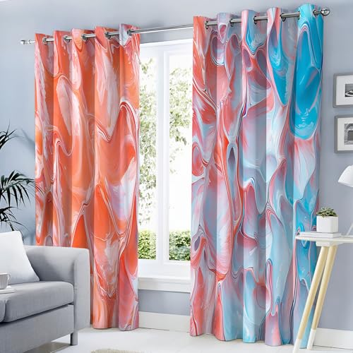 MLSOWM Verdunklungsvorhänge Acrylfarbe Vorhänge Blickdicht 2er Set Abstrakte Malerei Gardinen Koralle Thermovorhang Vorhänge mit Ösen Wohnzimmer Schlafzimmer, H138 x B117 cm MLSOWM Verdunklungsvorhänge Acrylfarbe Vorhänge Blickdicht 2er Set Abstrakte Malerei Gardinen Koralle Thermovorhang Vorhänge mit Ösen Wohnzimmer Schlafzimmer, H138 x B117 cm von MLSOWM