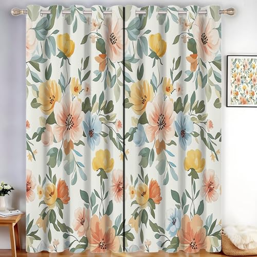 MLSOWM Verdunklungsvorhänge Frühlingsblumen Vorhänge Blickdicht 2er Set Retro-Stil Gardinen Salbeigrün Thermovorhang Vorhänge mit Ösen Wohnzimmer Schlafzimmer, H160 x B140 cm MLSOWM Verdunklungsvorhänge Frühlingsblumen Vorhänge Blickdicht 2er Set Retro-Stil Gardinen Salbeigrün Thermovorhang Vorhänge mit Ösen Wohnzimmer Schlafzimmer, H160 x B140 cm von MLSOWM