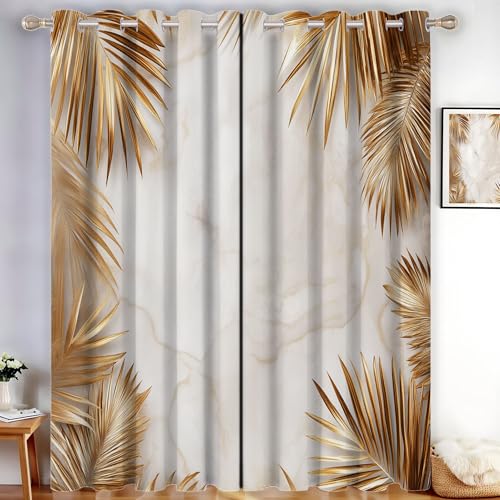 MLSOWM Verdunklungsvorhänge Goldene Palmblätter Vorhänge Blickdicht 2er Set Marmorstruktur GardinenGelb Thermovorhang Vorhänge mit Ösen Wohnzimmer Schlafzimmer, H160 x B140 cm MLSOWM Verdunklungsvorhänge Goldene Palmblätter Vorhänge Blickdicht 2er Set Marmorstruktur GardinenGelb Thermovorhang Vorhänge mit Ösen Wohnzimmer Schlafzimmer, H160 x B140 cm von MLSOWM