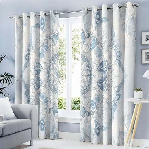 MLSOWM Verdunklungsvorhänge Mandala-Muster Vorhänge Blickdicht 2er Set Romantische Blumen Gardinen Hellblau Thermovorhang Vorhänge mit Ösen Wohnzimmer Schlafzimmer, H200 x B140 cm MLSOWM Verdunklungsvorhänge Mandala-Muster Vorhänge Blickdicht 2er Set Romantische Blumen Gardinen Hellblau Thermovorhang Vorhänge mit Ösen Wohnzimmer Schlafzimmer, H200 x B140 cm von MLSOWM