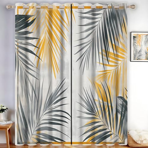 MLSOWM Verdunklungsvorhänge Modernes Palmblatt Vorhänge Blickdicht 2er Set Handgezeichnete Pflanzen Gardinen Grau Thermovorhang Vorhänge mit Ösen Wohnzimmer Schlafzimmer, H138 x B117 cm MLSOWM Verdunklungsvorhänge Modernes Palmblatt Vorhänge Blickdicht 2er Set Handgezeichnete Pflanzen Gardinen Grau Thermovorhang Vorhänge mit Ösen Wohnzimmer Schlafzimmer, H138 x B117 cm von MLSOWM