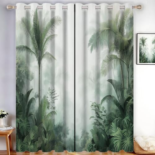 MLSOWM Verdunklungsvorhänge Nebliger Palmenhain Vorhänge Blickdicht 2er Set Tropischer Wald Gardinen Dunkelgrün Thermovorhang Vorhänge mit Ösen Wohnzimmer Schlafzimmer, H200 x B140 cm MLSOWM Verdunklungsvorhänge Nebliger Palmenhain Vorhänge Blickdicht 2er Set Tropischer Wald Gardinen Dunkelgrün Thermovorhang Vorhänge mit Ösen Wohnzimmer Schlafzimmer, H200 x B140 cm von MLSOWM